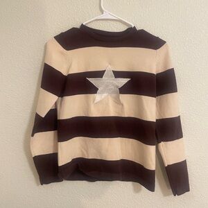 Striped Brown and Cream Sweater with Star